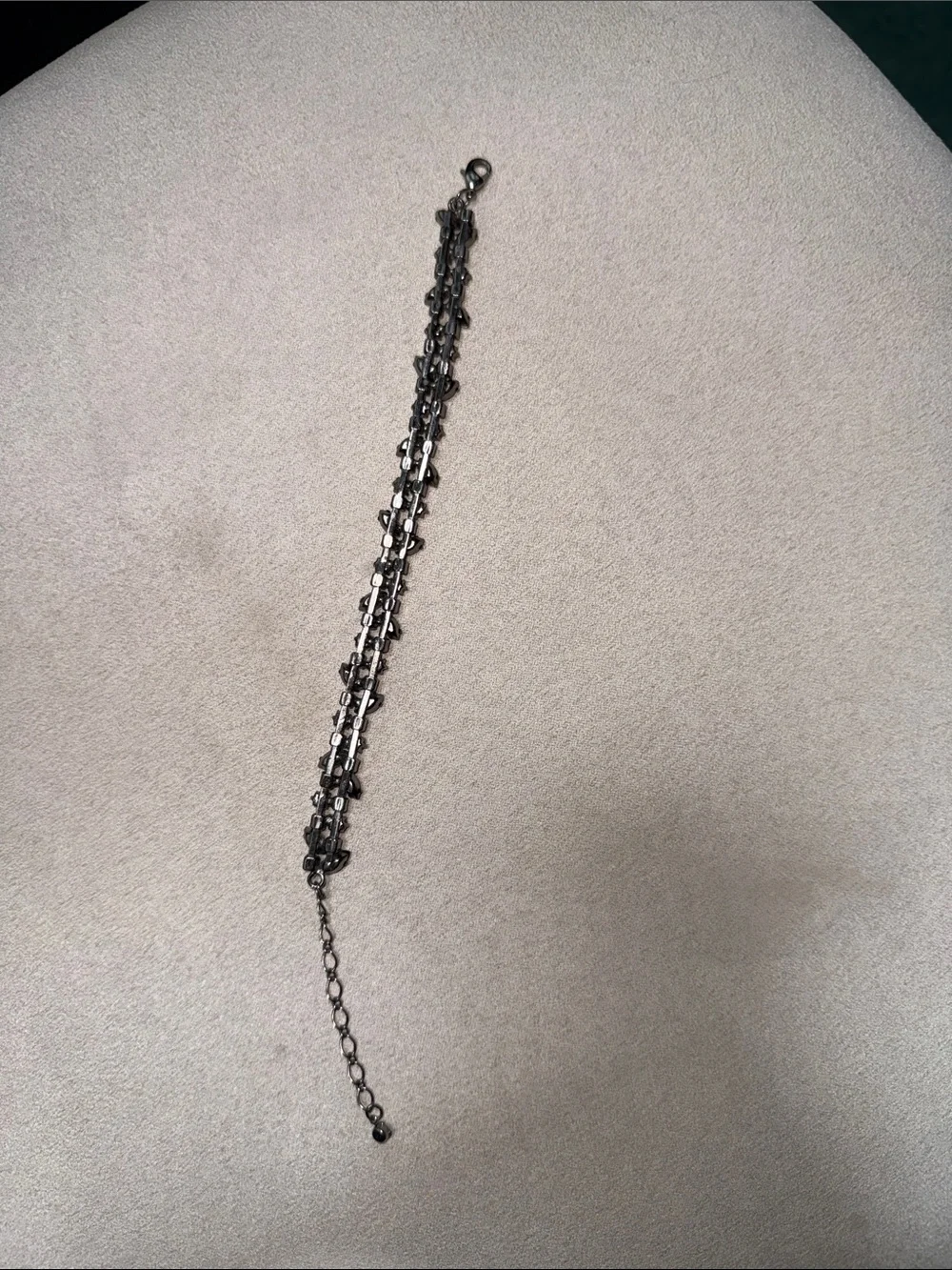 Black and Silver Crystal Floral Bracelet